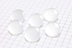 Round Flat Buttons, Pearlescent White, 13.75mm (pack of 6)