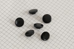 Round Flat Buttons, Black, 13.75mm (pack of 6)