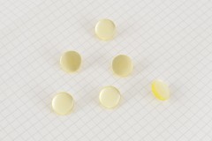 Round Flat Buttons, Pearlescent Yellow, 13.75mm (pack of 6)