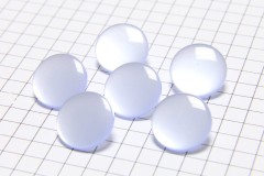 Round Flat Buttons, Pearlescent Baby Blue, 13.75mm (pack of 6)