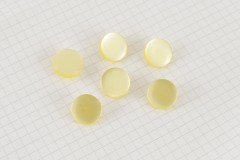 Round Flat Buttons, Pearlescent Yellow, 16.25mm (pack of 6)