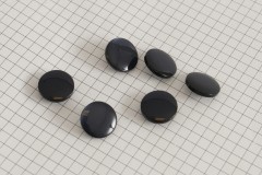 Round Flat Buttons, Pearlescent Dark Blue, 16.25mm (pack of 6)