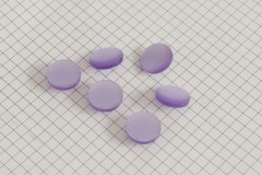 Round Flat Buttons, Pearlescent Lilac, 16.25mm (pack of 6)