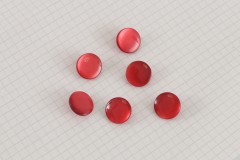 Round Flat Buttons, Pearlescent Red, 16.25mm (pack of 6)