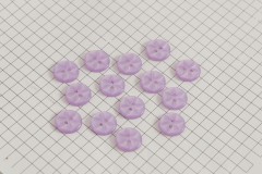 Round Flower Effect Buttons, Pearlescent Lilac, 11.25mm (pack of 14)