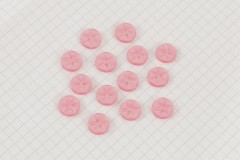 Round Flower Effect Buttons, Pearlescent Baby Pink, 11.25mm (pack of 14)