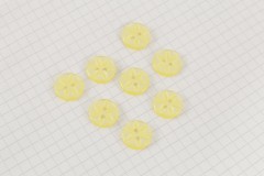 Round Flower Effect Buttons, Pearlescent Yellow, 13.75mm (pack of 8)