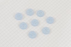 Round Flower Effect Buttons, Pearlescent Baby Blue, 13.75mm (pack of 8)