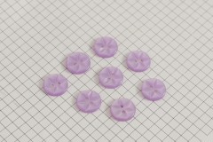 Round Flower Effect Buttons, Pearlescent Lilac, 13.75mm (pack of 8)