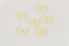 Round Flower Effect Buttons, Pearlescent Cream, 16.25mm (pack of 6)