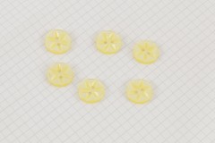 Round Flower Effect Buttons, Pearlescent Yellow, 16.25mm (pack of 6)