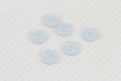 Round Flower Effect Buttons, Pearlescent Baby Blue, 16.25mm (pack of 6)