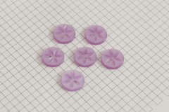 Round Flower Effect Buttons, Pearlescent Lilac, 16.25mm (pack of 6)