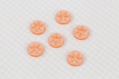 Round Flower Effect Buttons, Pearlescent Orange, 16.25mm (pack of 6)