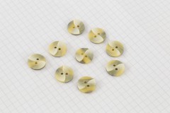 Round Flat Buttons, Tortoiseshell, 15mm (pack of 9)