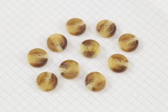 Round Rimmed Buttons, Brown Marble, 15mm (pack of 10)