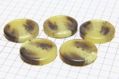 Round Rimmed Buttons, Brown Marble, 20mm (pack of 5)
