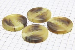Round Rimmed Buttons, Brown Marble, 22.5mm (pack of 4)