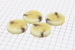 Round Rimmed Buttons, Cream Marble, 18.75mm (pack of 4)