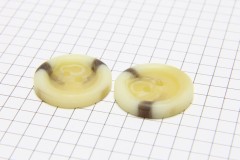 Round Rimmed Buttons, Cream Marble, 22.5mm (pack of 2)