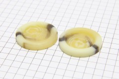 Round Rimmed Buttons, Cream Marble, 25mm (pack of 2)