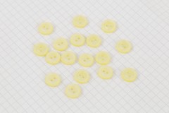 Round Bevelled Rim Buttons, Pearlescent Yellow, 11.25mm (pack of 17)