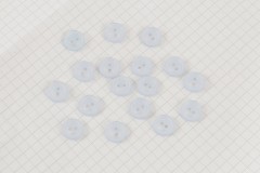 Round Bevelled Rim Buttons, Pearlescent Baby Blue, 11.25mm (pack of 17)