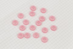 Round Bevelled Rim Buttons, Pearlescent Baby Pink, 11.25mm (pack of 17)