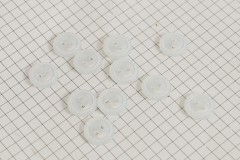 Round Bevelled Rim Buttons, Pearlescent White, 13.75mm (pack of 11)