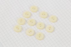 Round Bevelled Rim Buttons, Pearlescent Cream, 13.75mm (pack of 11)