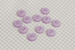 Round Bevelled Rim Buttons, Pearlescent Lilac, 13.75mm (pack of 11)