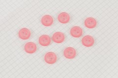 Round Bevelled Rim Buttons, Pearlescent Baby Pink, 13.75mm (pack of 11)