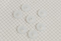 Round Bevelled Rim Buttons, Pearlescent White, 16.25mm (pack of 8)