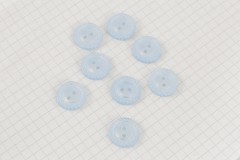 Round Bevelled Rim Buttons, Pearlescent Baby Blue, 16.25mm (pack of 8)