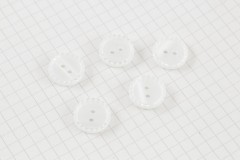 Round Crimp Edge Buttons, White, 15mm (pack of 5)