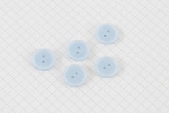 Round Crimp Edge Buttons, Baby Blue, 15mm (pack of 5)