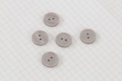 Round Crimp Edge Buttons, Brown, 15mm (pack of 5)
