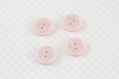 Round Crimp Edge Buttons, Lilac, 17.5mm (pack of 4)
