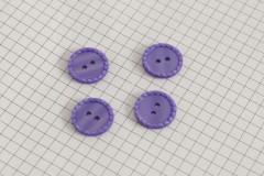 Round Crimp Edge Buttons, Lavender, 17.5mm (pack of 4)