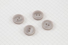 Round Crimp Edge Buttons, Brown, 17.5mm (pack of 4)