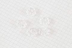 Flower Shape Buttons, Transparent White, 15mm (pack of 5)