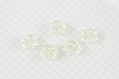 Flower Shape Buttons, Transparent Emerald, 15mm (pack of 5)