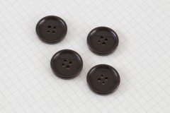 Round Rimmed Buttons, Brown, 22.5mm (pack of 4)