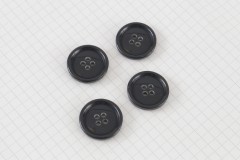 Round Rimmed Buttons, Dark Grey, 22.5mm (pack of 4)