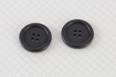 Round Rimmed Buttons, Dark Grey, 27.5mm (pack of 2)