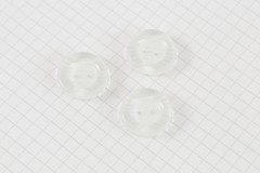 Round Rimmed Buttons, White/Grey Stripe, 20mm (pack of 3)