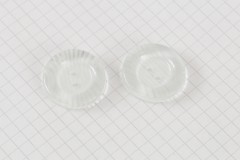 Round Rimmed Buttons, White/Grey Stripe, 25mm (pack of 2)