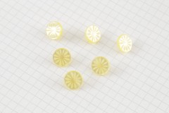 Round Petal Effect Buttons, Pearlescent Yellow, 11.25mm (pack of 6)