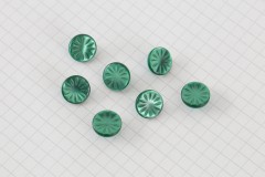 Round Petal Effect Buttons, Pearlescent Emerald, 11.25mm (pack of 6)