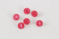 Round Petal Effect Buttons, Pearlescent Red, 11.25mm (pack of 6)